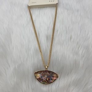 4/$20 A New Day Gold Abalone Pendant Necklace